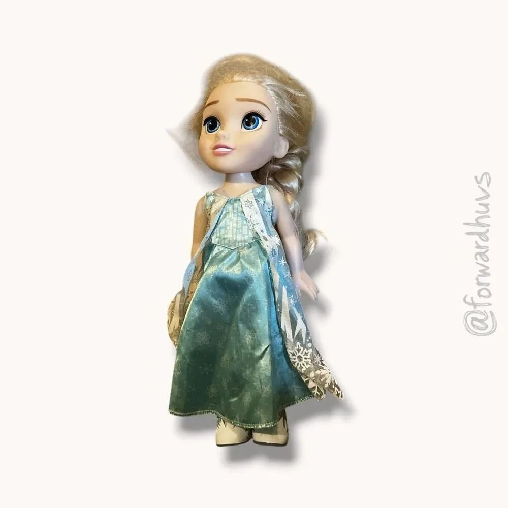 Disney Frozen Elsa Toddler Doll Blue Snowflake Dress Blonde Braid